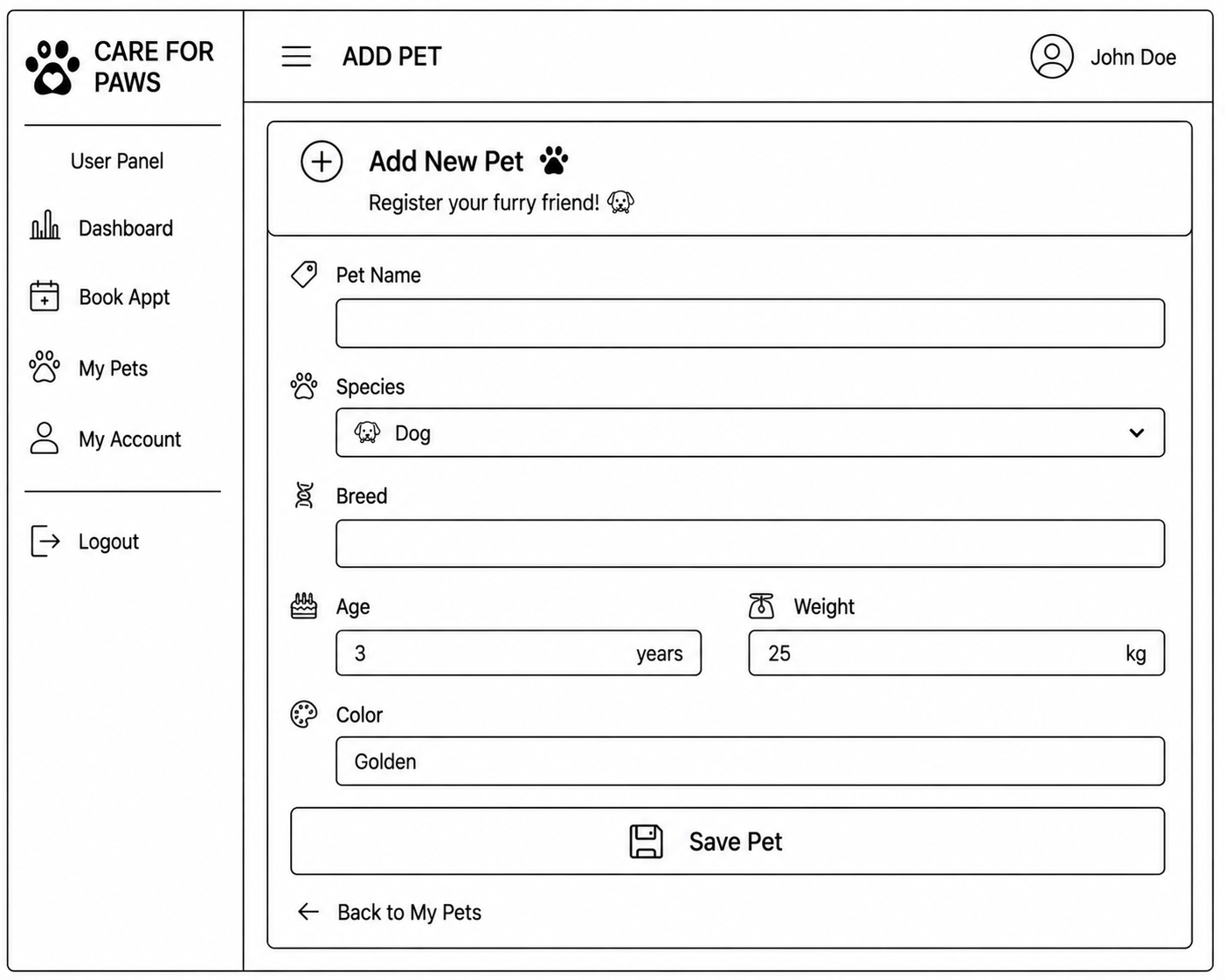 Add Pet